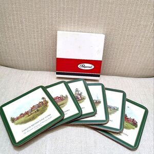 Pimpernel Traditional Drink Coasters Set of 6 Classic Famous British Golf Clubs